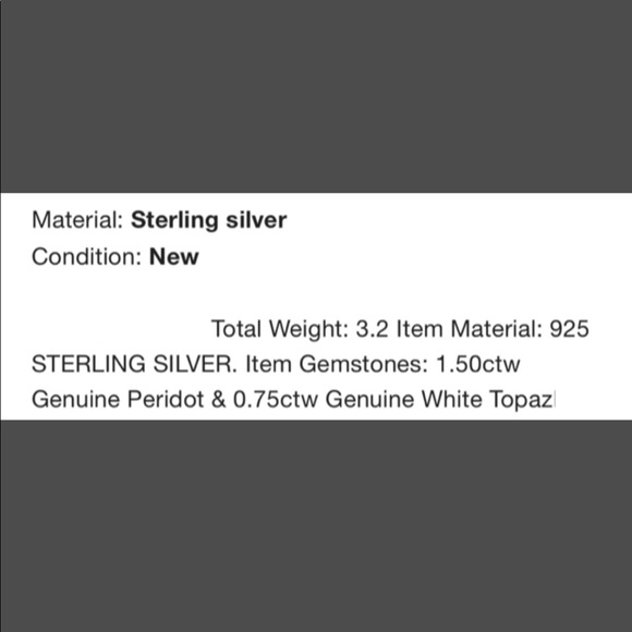 Sterling Silver Genuine Peridot & White Topaz Ring - Picture 6 of 13